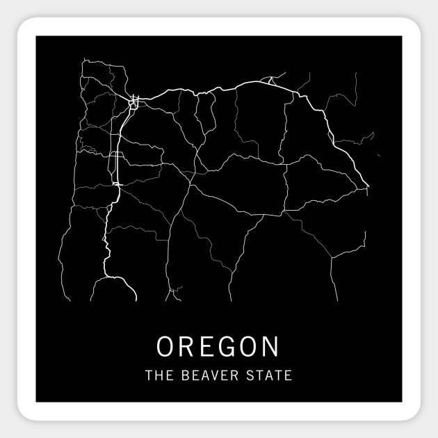 Oregon State Road Map Oregon Sticker TeePublic oregon-road-map-oregon-mappery
